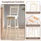 Costway 2 PCS 24"/30" Counter/Bar Height Stool Rubber Wood Swivel Bar Stool with Inclined Backrest Cream